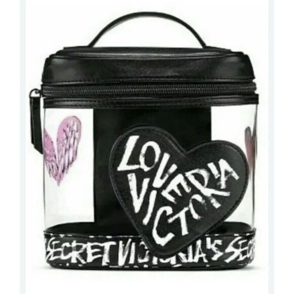 Victoria’s Secret graffiti heart wings VS make up bag/train case - Picture 1 of 7